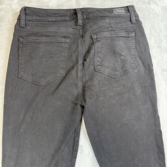 PAIGE WOMEN'S 28 SKYLINE SKINNY SOLID BLACK JEANS CITY CHIC - Picture 7 of 8